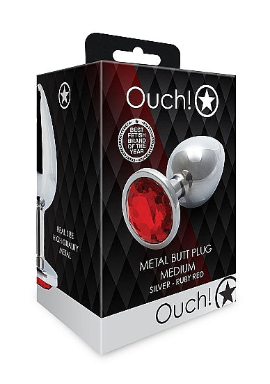 Plug Anal Plata Mediano Scarlet Jewel