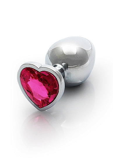 Rosy Heartthrob Medium Silver Butt Plug