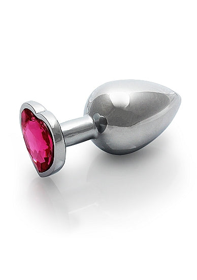 Rosy Heartthrob Medium Silver Butt Plug