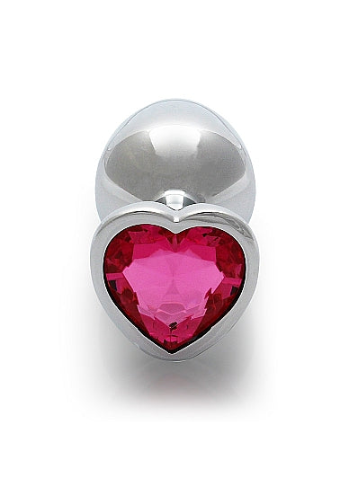 Rosy Heartthrob Medium Silver Butt Plug