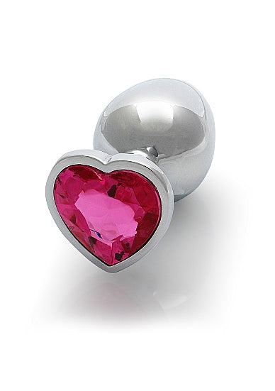 Rosy Heartthrob Medium Silver Butt Plug