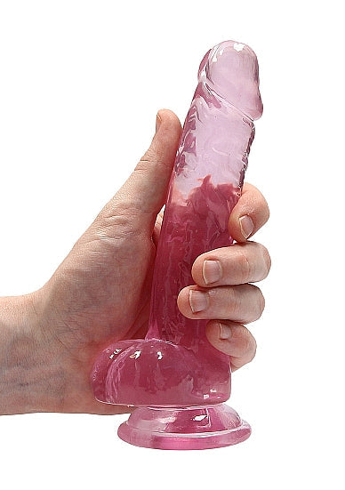 Realrock Consolador Realista De 7 Pulgadas Con Bolas Rosa Claro