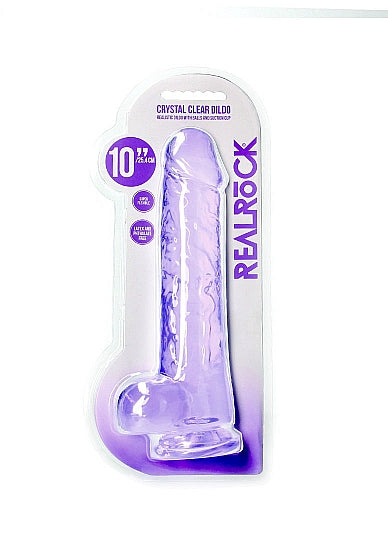 Realrock Consolador Realista Con Bolas 10in Morado