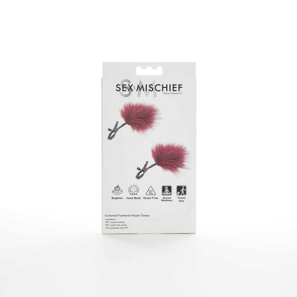 Pinzas para pezones de plumas encantadas de Sex & Mischief