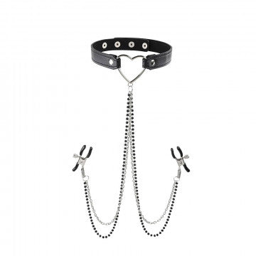 Sex & Mischief Collar Amor con joyería para pezones