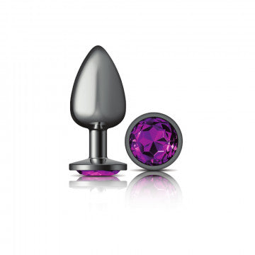 Cheeky Charms Plug Anal Redondo Grande Púrpura Gunmetal