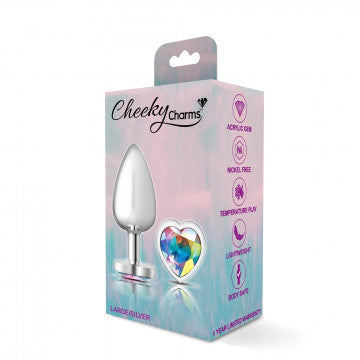 Plug de diamante con forma de corazón acanalado carmesí