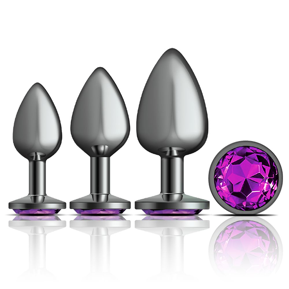 Kit de dijes metálicos de color morado oscuro y bronce de cañón