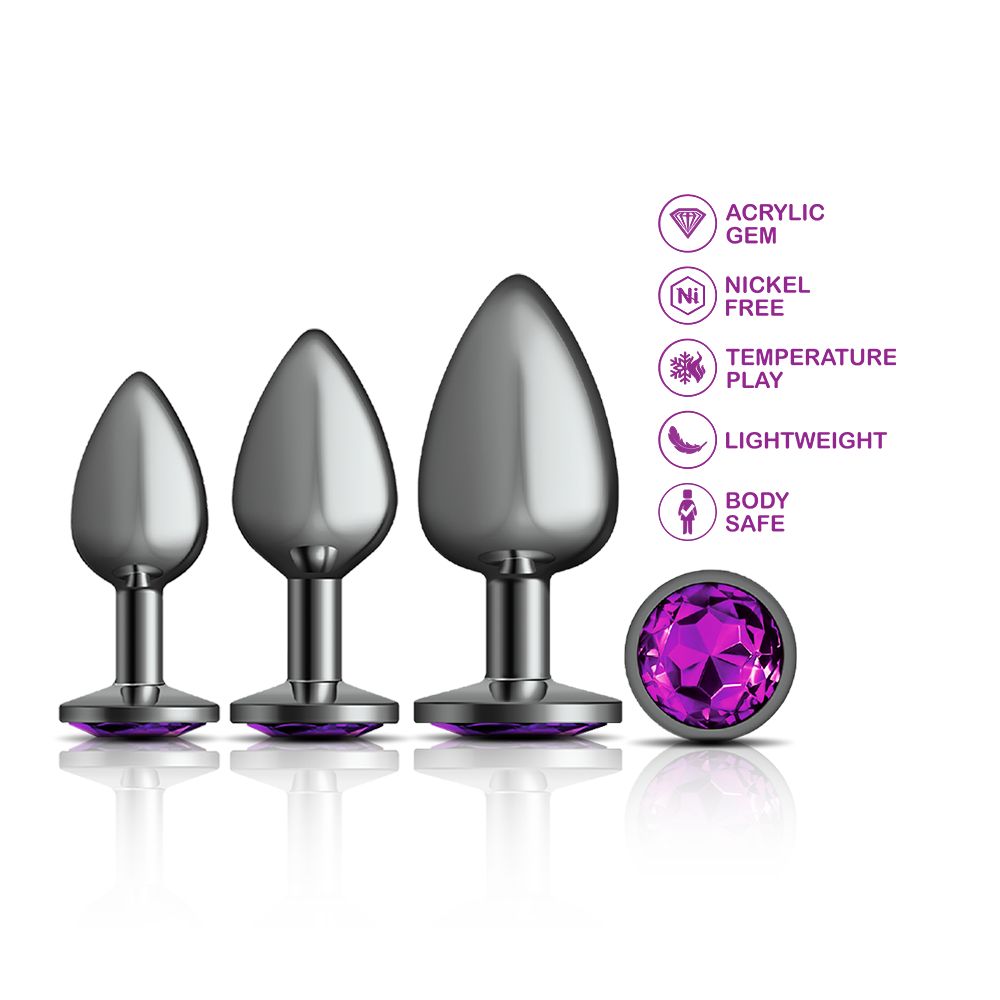 Kit de dijes metálicos de color morado oscuro y bronce de cañón