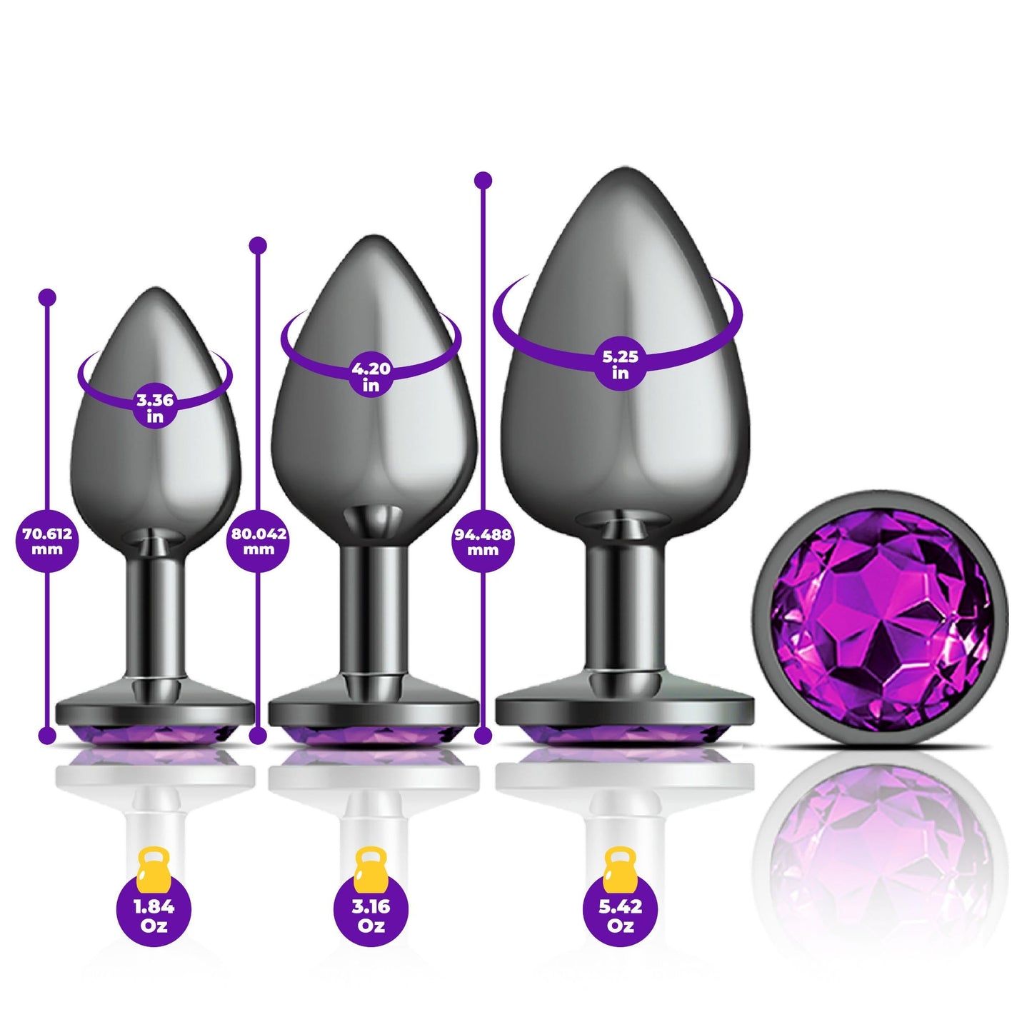 Kit de dijes metálicos de color morado oscuro y bronce de cañón