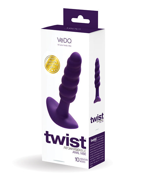 Vedo Twist Plug Anal Recargable Morado Profundo