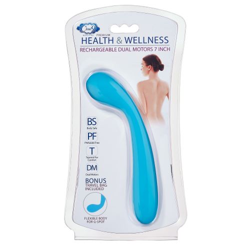 Cloud 9 Health & Wellness Punto G recargable Slim 7 pulgadas Motores duales Aqua Blue