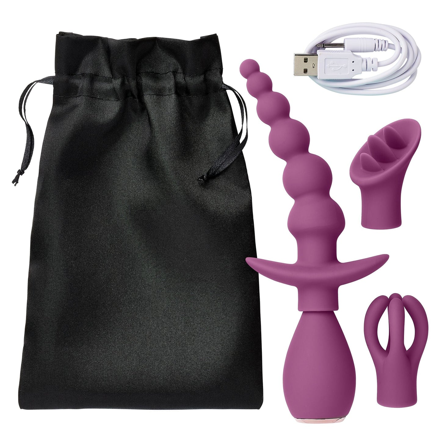Kit de masajeador anal para clítoris y pezones Cloud 9 Health & Wellness Ciruela