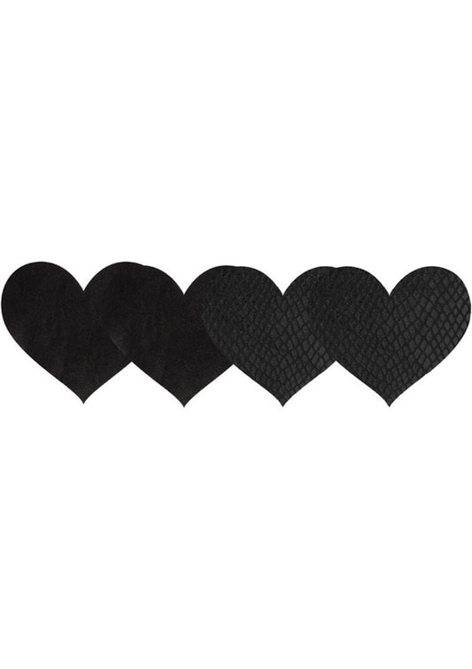 Peekaboo Pasties Clásicos Corazones Negros