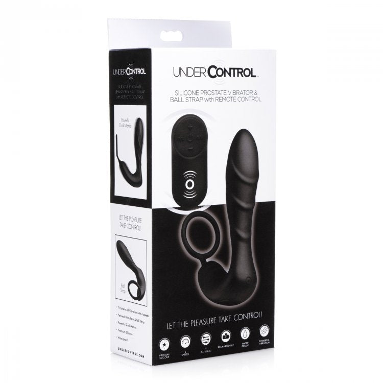 Vibrador de próstata y correa para bola Under Control