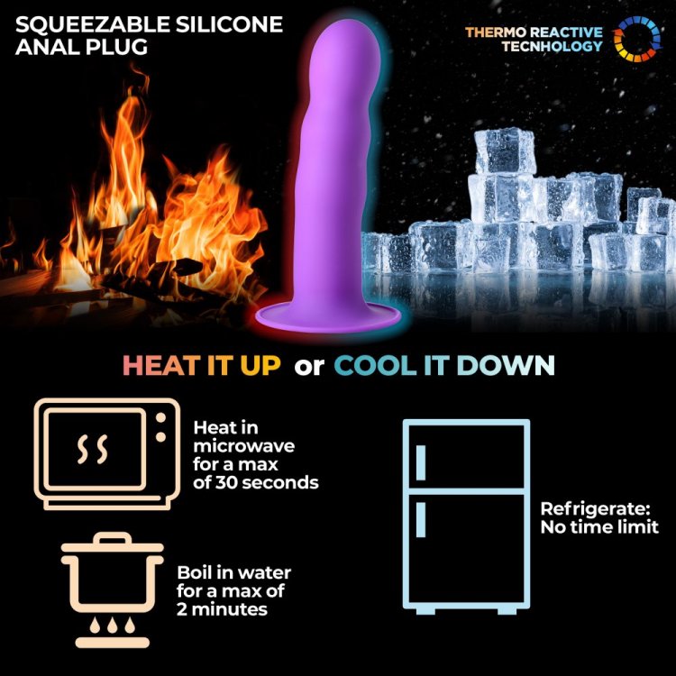 Squeeze-it Silexpan Dildo- Purple