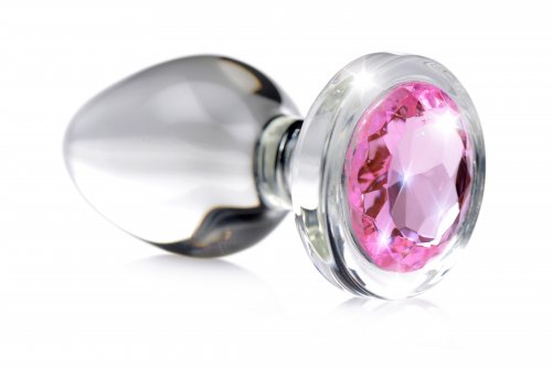 Medium Blush Gemstone Glass Anal Plug