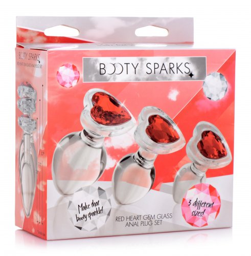 Conjunto anal de cristal de corazones apasionados