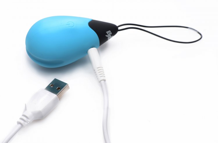 Azure 10x Vibrating Silicone Egg W/ Remote Blue