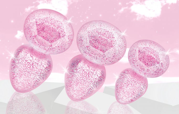 Juego de dilatadores de delicias con piedras preciosas de color rosa brillante