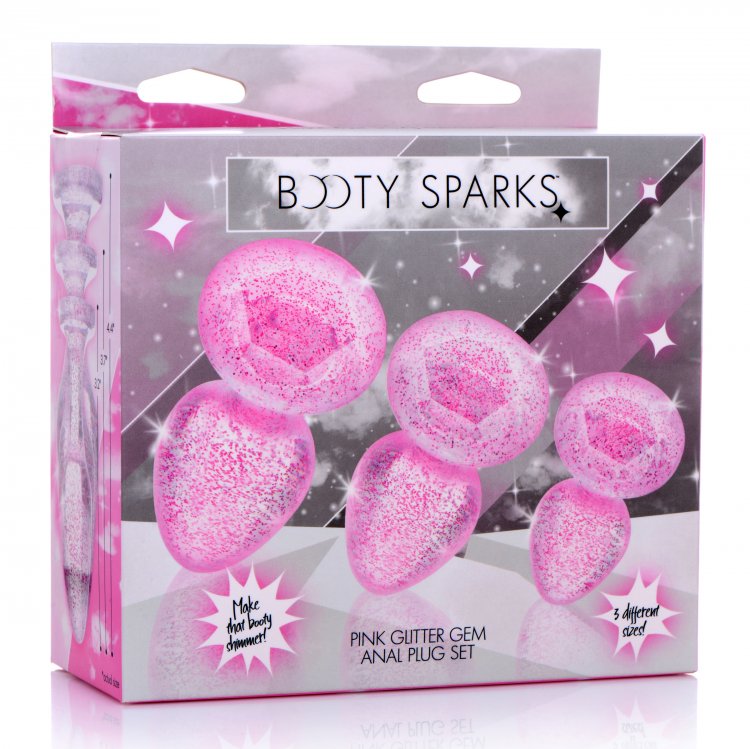 Juego de dilatadores de delicias con piedras preciosas de color rosa brillante