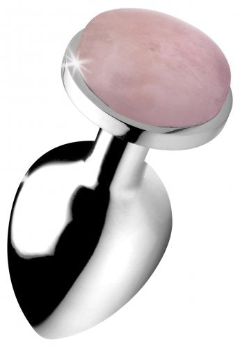 Rose Quartz Heart Gemstone Large Anal Plug