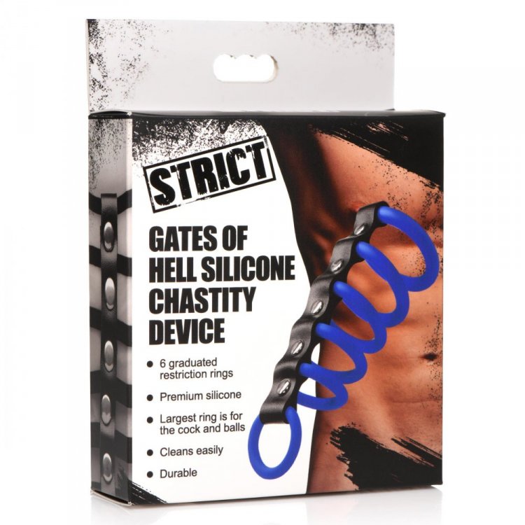 Estricto dispositivo de castidad de silicona Gates Of Hell