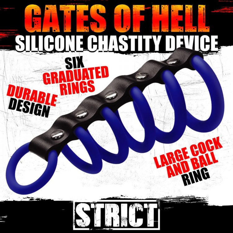 Estricto dispositivo de castidad de silicona Gates Of Hell