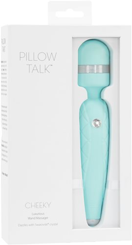 Vibrador Pillow Talk Cheeky Wand con cristal de Swarovski en verde azulado