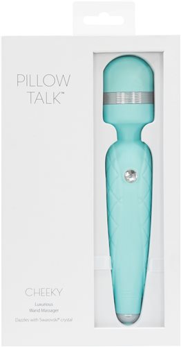 Vibrador Pillow Talk Cheeky Wand con cristal de Swarovski en verde azulado