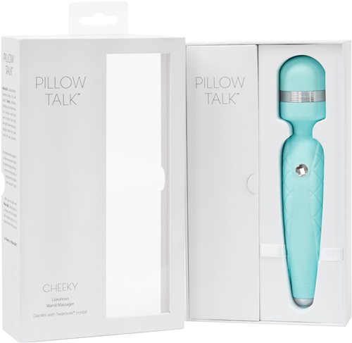 Vibrador Pillow Talk Cheeky Wand con cristal de Swarovski en verde azulado