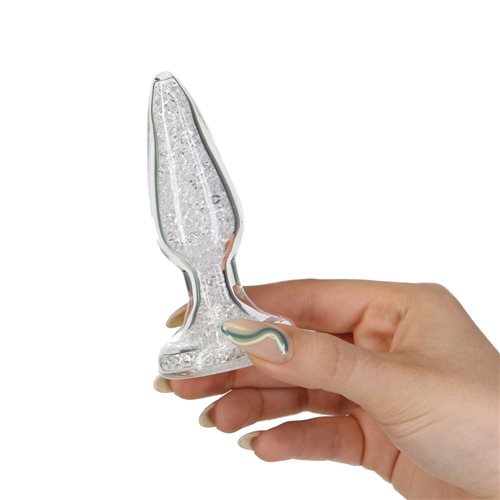 "Fancy" Glass Anal Plug Translucent