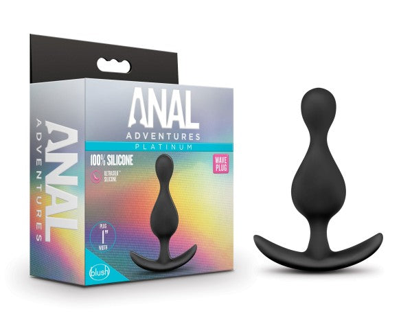 Anal Adventures Platinum Wave Plug Negro