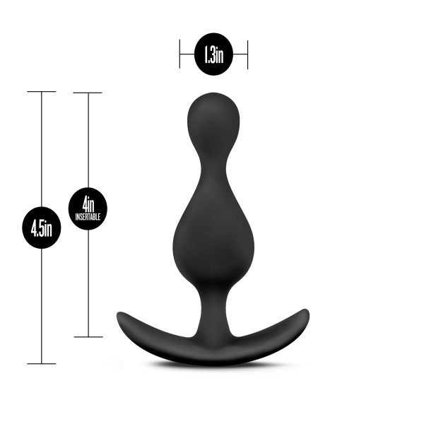 Anal Adventures Platinum Wave Plug Negro