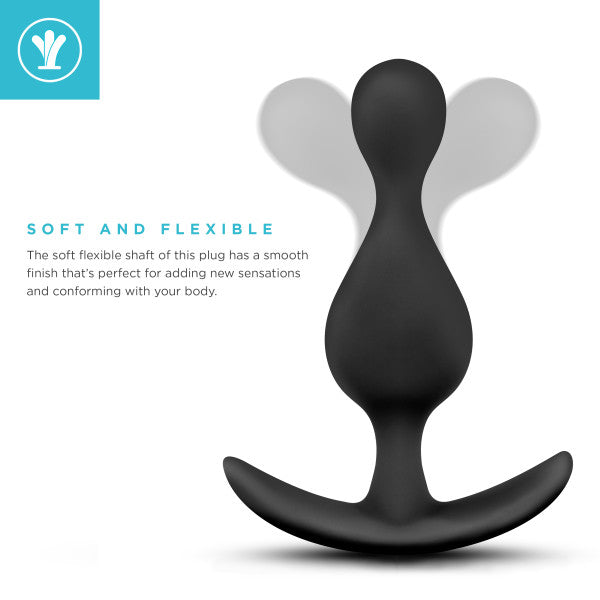 Anal Adventures Platinum Wave Plug Negro
