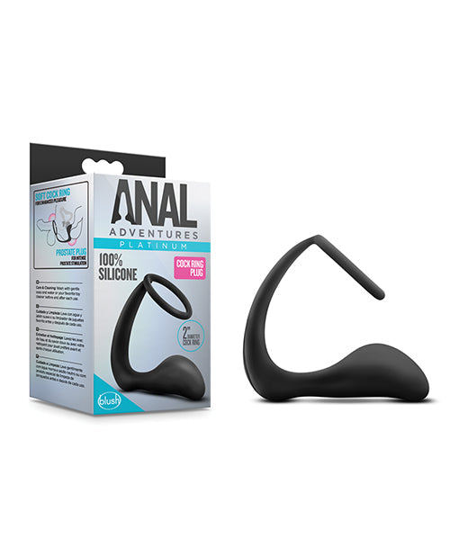 Anal Adventures Platinum Anillo para el Pene Plug Negro