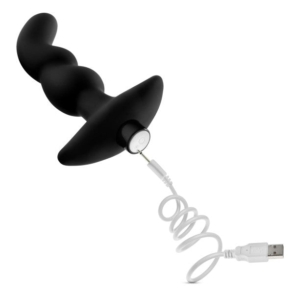 Anal Adventures Platinum Silicona Vibrador Masajeador de Próstata 03 Negro