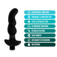 Anal Adventures Platinum Silicona Vibrador Masajeador de Próstata 03 Negro