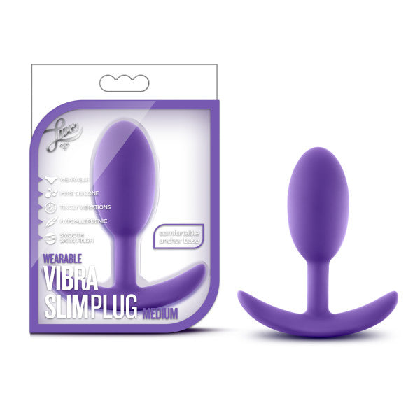 Luxe Violet Vibrating Slim Plug Medium