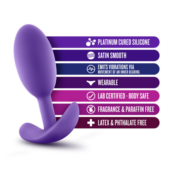 Luxe Violet Vibrating Slim Plug Medium