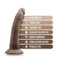 Dr Skin Plus 7in Poseable Dildo Chocolate