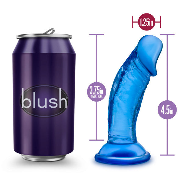 B Yours Sweet N' Small 4in Dildo W/ Suction Cup Blue