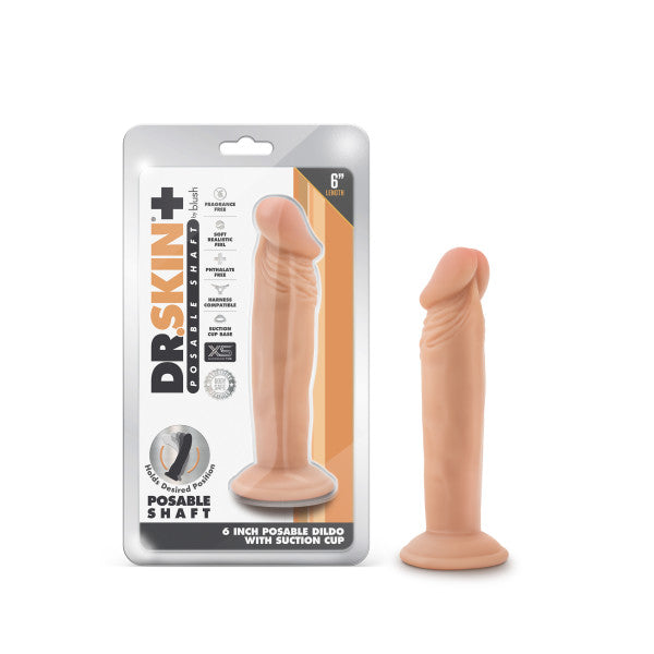 Dr Skin Plus Consolador Posable de 6 pulgadas Vainilla