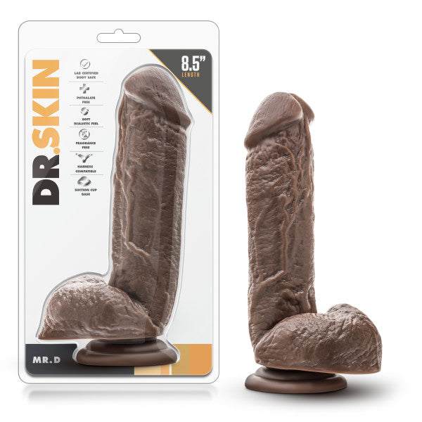 Dr Skin Mr D Consolador 8.5in Con Ventosa Chocolate