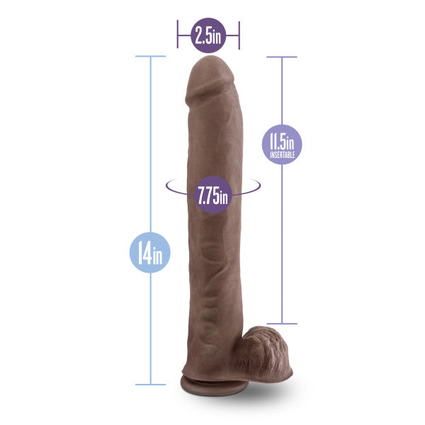 Au Naturel Daddy Chocolate de doble densidad de 14 pulgadas