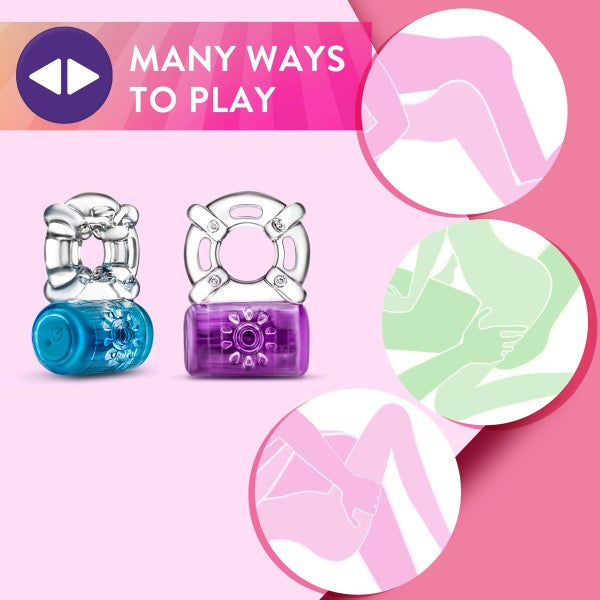 Play With Me Pleaser C-ring Azul Recargable