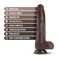 Dr Skin Dr Murphy Consolador de 8 pulgadas que empuja el chocolate