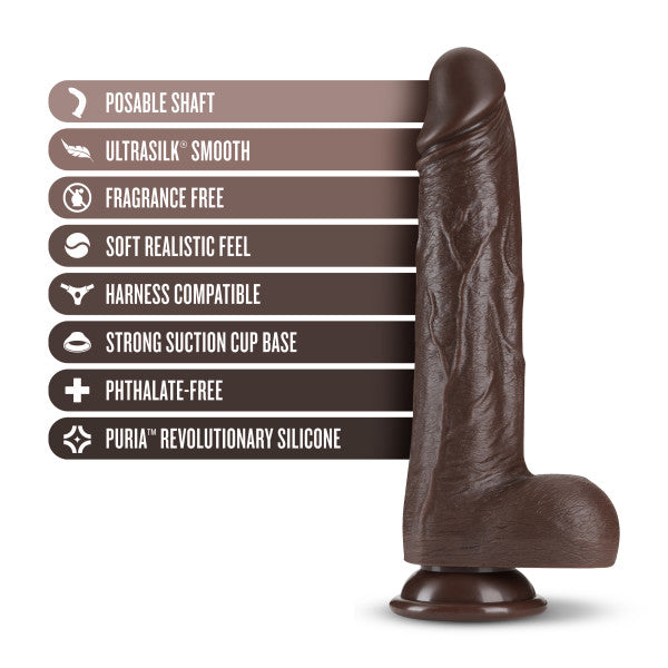 Dr Skin Dr Murphy Consolador de 8 pulgadas que empuja el chocolate