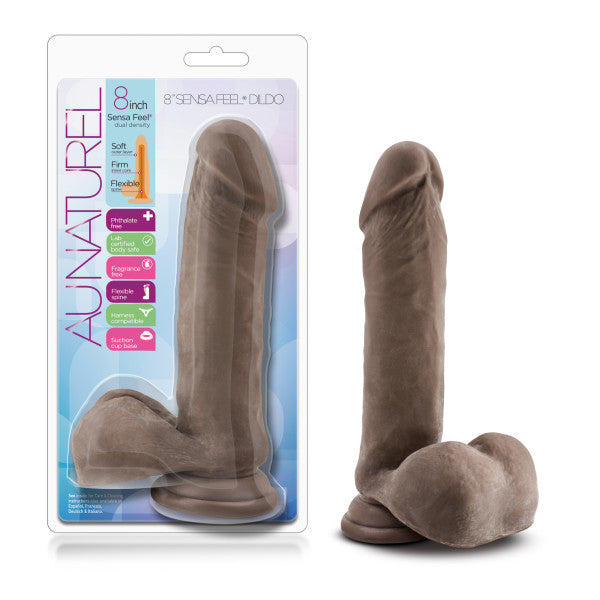 Au Naturel 8 Sensa Feel Dildo Chocolate "
