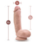Dr Skin Plus 8in Thick Dildo W/ Squeezable Balls Vanilla
